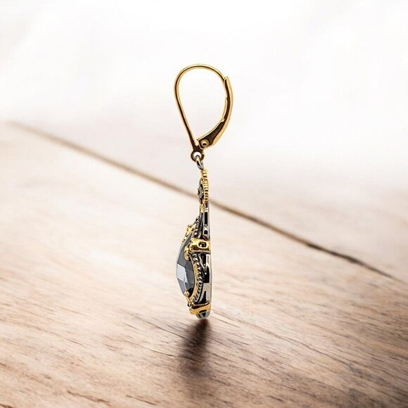 Michael Valitutti Hematite Earrings in 925 Sterling Silver - Picture 3 of 3